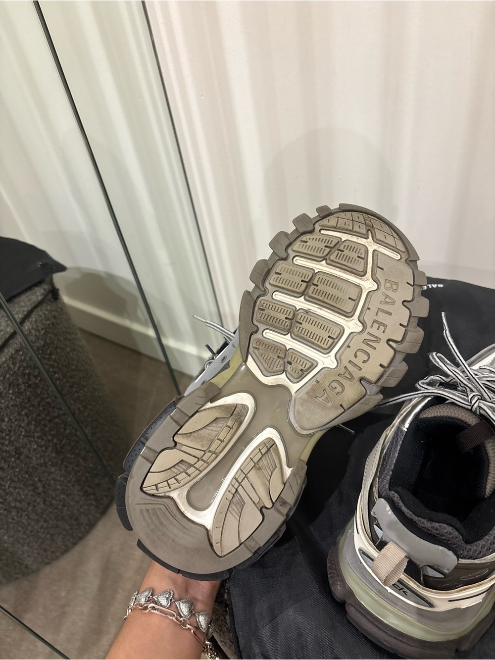 Balenciaga Multi-Grey Layered Trail Sneakers - Picture 6 of 7
